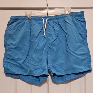 H&M Blue Swim Trunks Quick-Dry Fabric Elastic Waistband Drawstring Mens XL EUC
